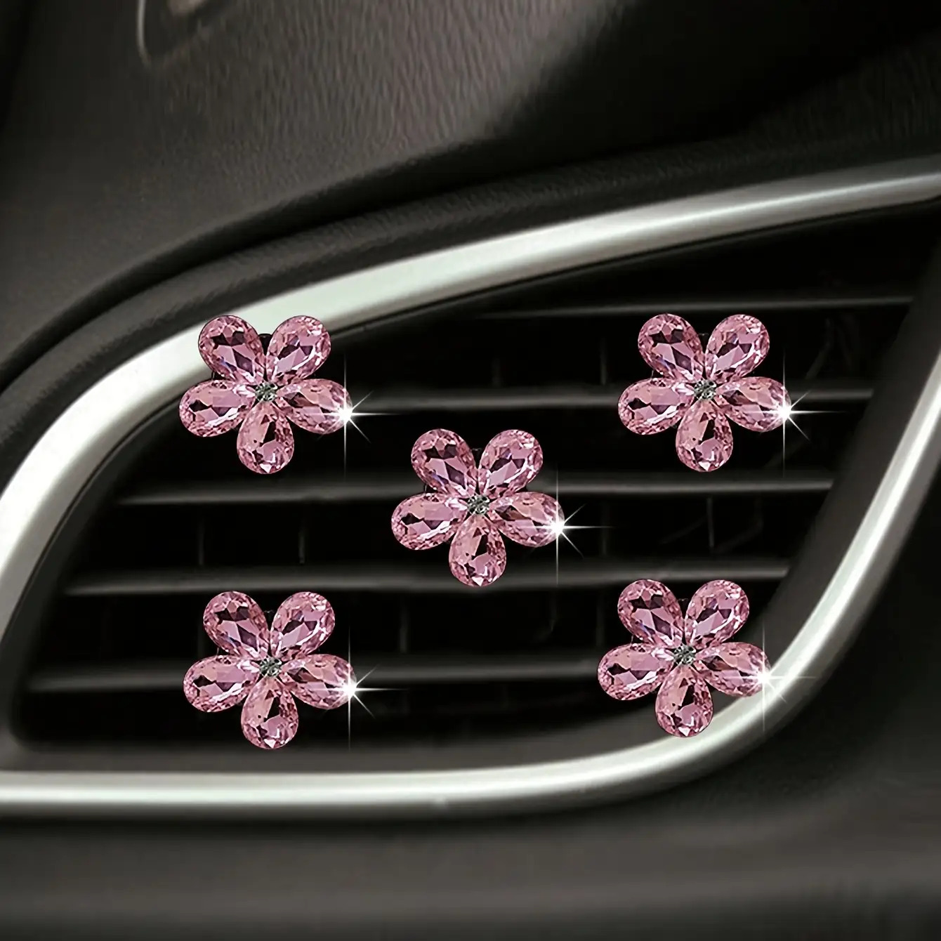Car Accessories Evil Eye - 5 шт. блестящие хрустальные цветочные клипсы