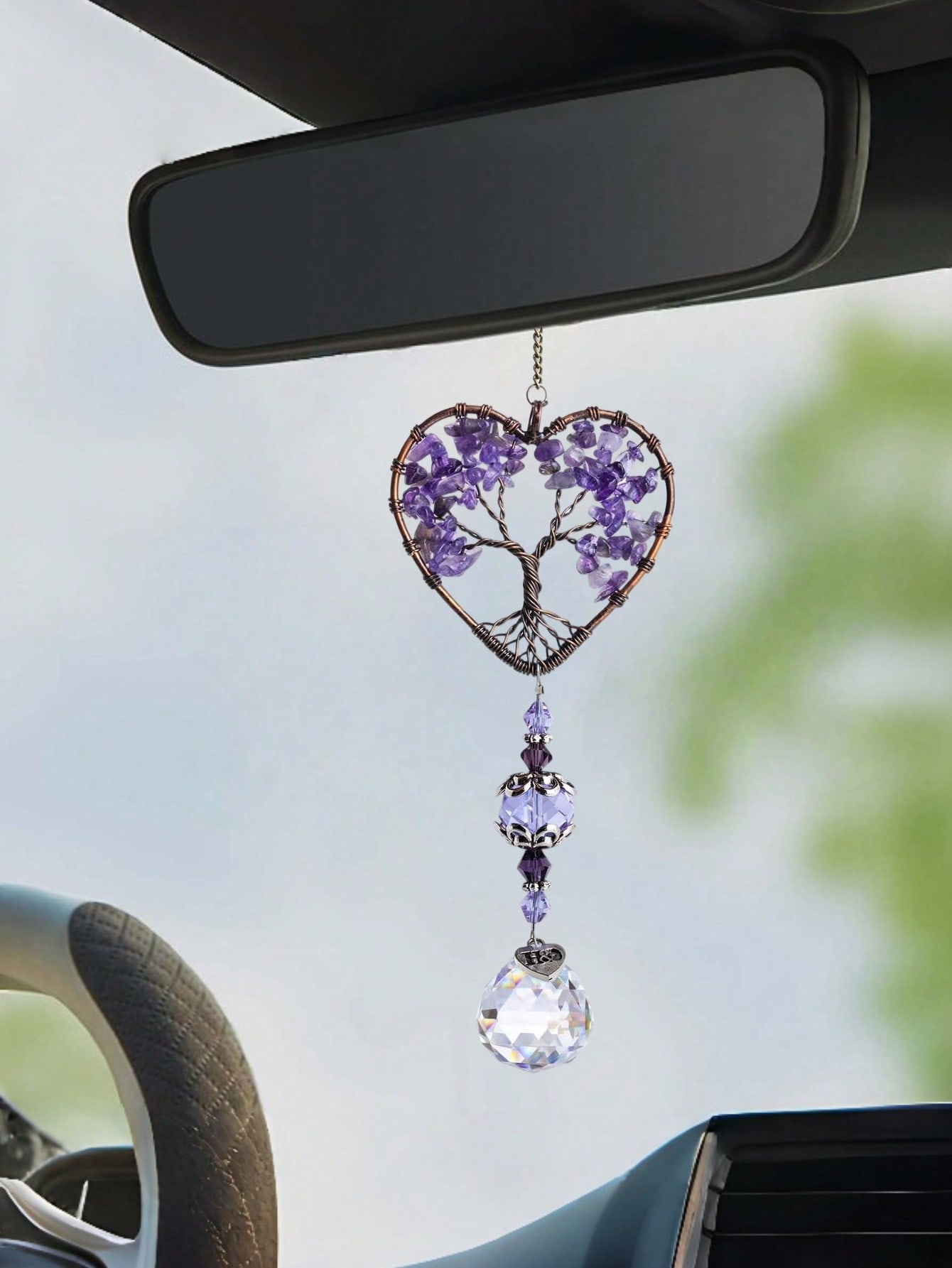 Car Accessories Evil Eye - Автомобильное украшение «Древо жизни» с аметистовым
