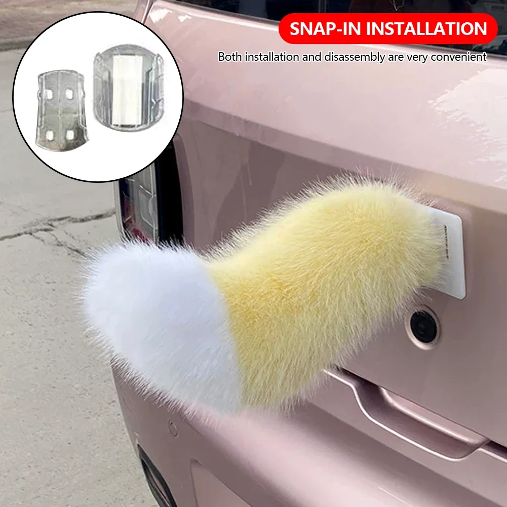 Car Accessories Rear - Милый плюшевый лисий хвост-украшение для автомобиля,