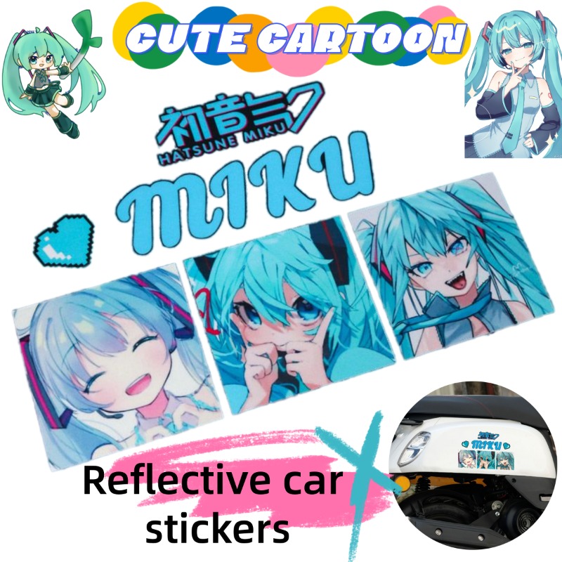 Car Accessories Rear - Новые креативные светоотражающие наклейки с аниме-персонажем