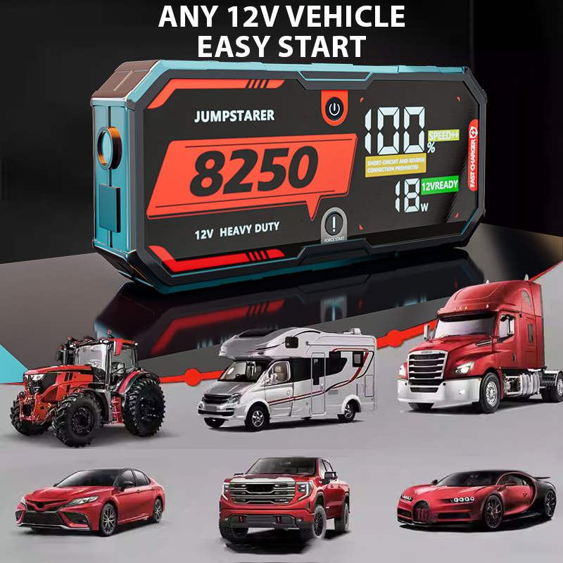Portable Jump Starter - Автомобильный аккумулятор 8250, пуско-зарядное устройство 12В