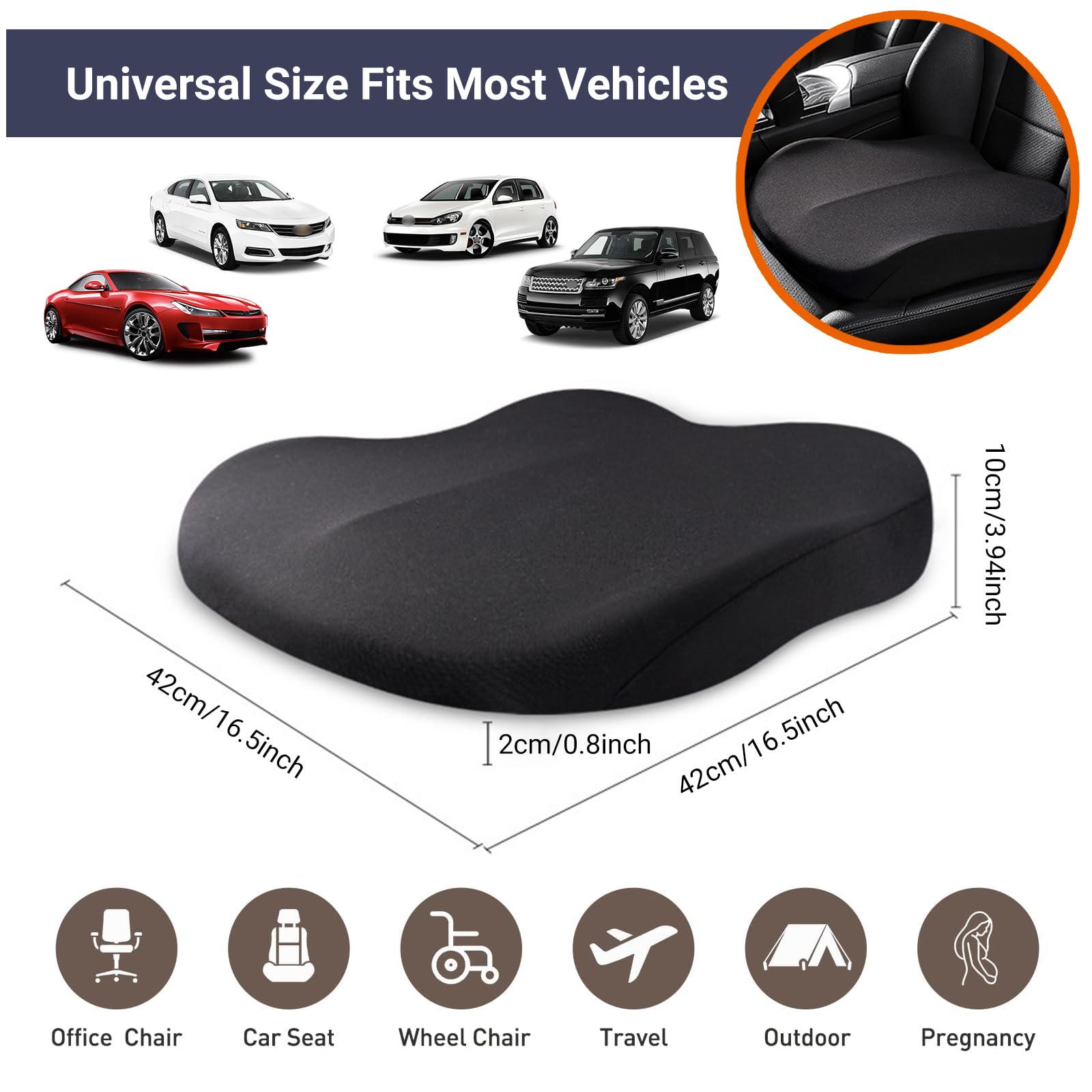 1 шт., подушка для медленного  – обзор и цена Car Seat Cushion Memory Foam